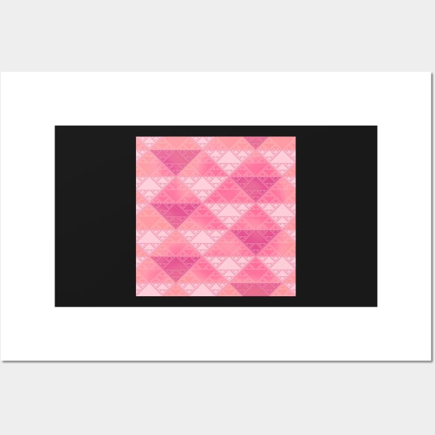 sierpinski triangles - rose Wall Art by BrownWoodRobot